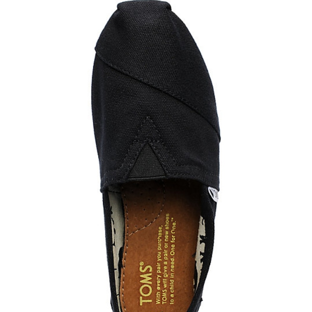 Toms Classics Canvas Black Slip-On Shoes Women's - Picture 4 of 5